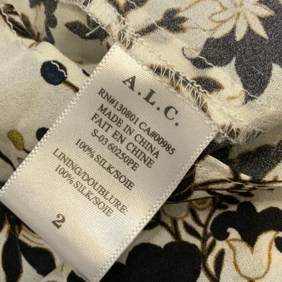NWT New A.L.C Harlan Floral print  100% Silk-crepe Maxi Dress Sz 2 - Picture 15 of 16